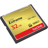 SanDisk Extreme 32 GB CompactFlash - 120 MB/s Read - 60 MB/s Write - 1 Card - 400x Memory Speed