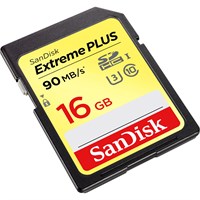 SanDisk Extreme PLUS 16 GB SDHC - UHS-I (U3) - 90 MB/s Read - 60 MB/s Write