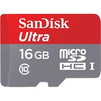 SanDisk Ultra 16 GB microSDHC - Class 10/UHS-I - 80 MB/s Read