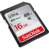 SanDisk Ultra 16 GB SDHC - Class 10/UHS-I - 80 MB/s Read
