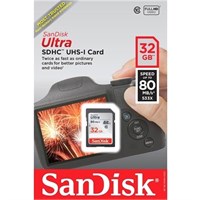SanDisk Ultra 32 GB SDHC - Class 10/UHS-I - 80 MB/s Read