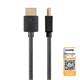 Ultra Slim Certified Premium High Speed HDMI Cable - 4K @ 60Hz, HDR, 18Gbps, 36AWG, YUV 4:4:4, 1ft, Black