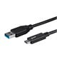 Monoprice Essentials USB Type C to USB-A 3.1 Gen 2 Cable, 10Gbps, 3A, 30AWG, Black, 1m (3.3ft)