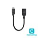 Monoprice Essentials USB Type C to USB-A Female 3.1 Gen 1 Extension Cable - 5Gbps, 3A, 30AWG, Black, 0.5ft