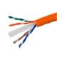 1000FT 23AWG Cat6 500MHz UTP Solid, Riser Rated (CMR), Bulk Ethernet Bare Copper Cable, Orange (Refurbished)