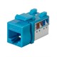 Cat6A 90 Degree Unshielded Punch Down Keystone Jack, Dual Type IDC, 25 Pack, Blue