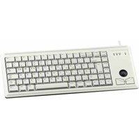 Cherry Ultraslim G84-4420 Keyboard - Cable Connectivity - PS/2 Interface - 83 KeyTrackball - Built-in Mouse - Light Gray