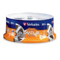 Verbatim DVD-R 4.7GB 8X with DigitalMovie Surface - 25pk Spindle - TAA Compliant - 4.7GB - 25 Pack