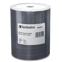Verbatim CD-R 700MB 52X White Inkjet Printable, Hub Printable - 100pk Tape Wrap - 700MB - 120mm Standard - 100 Pack