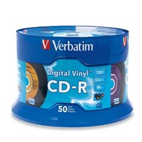Verbatim CD-R 80min 52X with Digital Vinyl Surface - 50pk Spindle - 700MB - 50 Pack