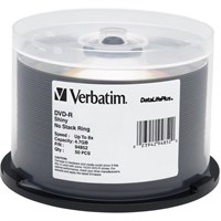Verbatim DVD-R 4.7GB 8X DataLifePlus Shiny Silver Silk Screen Printable - 50pk Spindle - TAA Compliant - 4.7GB - 50 Pack