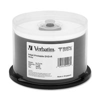 Verbatim MediDisc DVD-R 4.7GB 8X White Inkjet Printable with Branded Hub - 50pk Spindle - TAA Compliant - Inkjet Printable