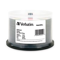 Verbatim DVD+R 4.7GB 8X DataLifePlus Shiny Silver Silk Screen Printable - 50pk Spindle - TAA Compliant - 2 Hour Maximum Recording Time