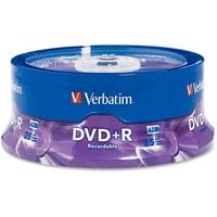 Verbatim AZO DVD+R 4.7GB 16X with Branded Surface - 25pk Spindle - TAA Compliant - 2 Hour Maximum Recording Time