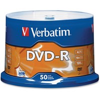 Verbatim AZO DVD-R 4.7GB 16X with Branded Surface - 50pk Spindle - 2 Hour Maximum Recording Time