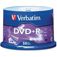 Verbatim AZO DVD+R 4.7GB 16X with Branded Surface - 50pk Spindle - 2 Hour Maximum Recording Time