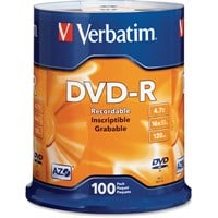 Verbatim AZO DVD-R 4.7GB 16X with Branded Surface - 100pk Spindle - DVD-R - 16x - 4.70 GB - 100pk Spindle