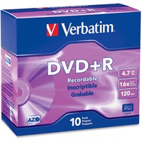 Verbatim AZO DVD+R 4.7GB 16X with Branded Surface - 10pk Slim Case - 2 Hour Maximum Recording Time