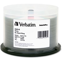 Verbatim DVD-R 4.7GB 16X DataLifePlus Shiny Silver Silk Screen Printable - 50pk Spindle - TAA Compliant