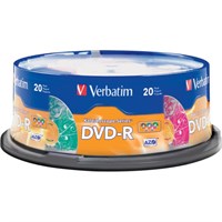Verbatim DVD-R 4.7GB 16X Kaleidoscope Series - 20pk Spindle, Assorted - TAA Compliant - 120mm - 2 Hour Maximum Recording Time