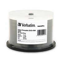 Verbatim DVD+RW 4.7GB 4X DataLifePlus White Inkjet Printable - 50pk Spindle - TAA Compliant - 4.7GB - 50 Pack