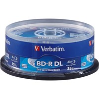 Verbatim BD-R DL 50GB 6X with Branded Surface - 25pk Spindle - TAA Compliant - 25pk Spindle