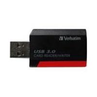 Verbatim Pocket Card Reader, USB 3.0 - Black - SD, microSD, SDXC, miniSD, miniSDHC, microSDHC, microSDXC, SDHC - USB 3.0External - 1 Pack
