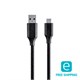 Monoprice Essentials USB Type C to USB-A 2.0 Cable - 480Mbps, 2.4A, Braided, Black, 6ft