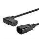2ft 18AWG Power Extension Cable with 3 Conductor PC/Mon, 10A (IEC 60320 C14 to Right Angle IEC 60320 C13)