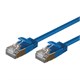 SlimRun Cat6A Ethernet Patch Cable - Snagless RJ45, Stranded, S/STP, Pure Bare Copper Wire, 36AWG, 6in, Blue