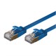 SlimRun Cat6A Ethernet Patch Cable - Snagless RJ45, Flat, Stranded, S/STP, Pure Bare Copper Wire, 36AWG, 7ft, Blue