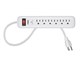 6 Outlet Slim Surge Protector Power Strip 1.5ft Cord, 400 Joules, White