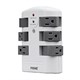 6 Outlet Swivel Surge Protector Wall Tap, 2160 Joules, White
