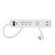4 Outlet Surge Protector Power Strip with 2 USB Charging Ports 2.1A, Right Angle Plug with 4ft Cord, 1200 Joules, White