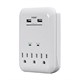 3 Outlet Surge Protector Wall Tap with 2 USB Charging Ports 3.4A, White