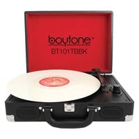 boytone Mobile Briefcase Turntable BT-101TBBK - Belt Drive - 33.3, 45, 78 rpm - Black