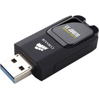 Corsair Flash Voyager Slider X1 USB 3.0 32GB USB Drive - 32 GB - USB 3.0 - Black - Retractable, LED Light, Capless