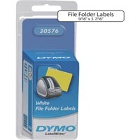 Dymo File Folder Labels - 0.56" Width x 3.44" Length - White - 130 Label