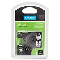 Dymo D1 16953 Fabric Tape - 0.50" Width x 11.48 ft Length - Thermal Transfer - White - Fabric - 1 Each