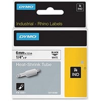 Dymo Heat Shrink Tube Label - 0.25" Width x 60" Length - Thermal Transfer - White - Polyolefin - 1 Each