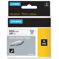 Rhino Heat Shrink Tube Label - 0.37" Width x 5ft Length - Rectangle - Polyolefin - Thermal Transfer - White