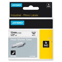 Dymo White Heat Shrink Tube - 0.47" Width x 59.06" Length - Thermal Transfer - White, Black - Vinyl - 1 Each