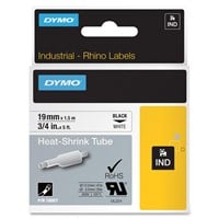 Dymo Heat Shrink Tube Wire & Cable Label - 0.75" Width x 59.06" Length - Direct Thermal - White, Black - Vinyl - 1 Each