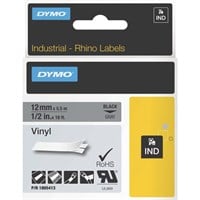Dymo Black on Gray Color Coded Label - Permanent Adhesive - "0.50" Width x 18.04 ft Length - Thermal Transfer - Gray - Vinyl