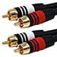 Monoprice 6ft Premium 2 RCA Plug/2 RCA Plug M/M 22AWG Cable - Black