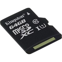 Kingston 64 GB microSDXC - Class 10/UHS-I (U1) - 45 MB/s Read - 10 MB/s Write1 Pack