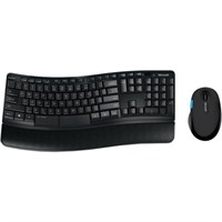 Microsoft Sculpt Comfort Desktop - USB Wireless RF Keyboard - 104 Key - Black - USB Wireless RF Mouse - BlueTrack - 1000 dpi - 6 Button - Tilt Wheel - Black - Calculator, Mute, Play/Pause, Volume Up,