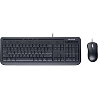 Microsoft Wired Desktop 600 - USB Cable English (North America) - Black - USB Cable Optical - 800 dpi - 3 Button - Scroll Wheel - QWERTY - Black - Compatible with Computer (PC)