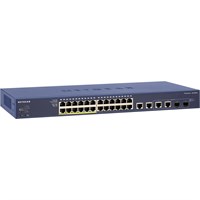 Netgear ProSafe FS728TLP Ethernet Switch - 24 Ports - Manageable - 2 x Expansion Slots - 10/100Base-TX, 10/100/1000Base-T - Uplink Port - 2 x SFP Slots - 3 Layer Supported - DesktopLifetime Limited Wa