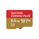 SanDisk Extreme PLUS UHS-I 64GB microSDXC Memory Card (SDSQXWG-064G-ANCMA)